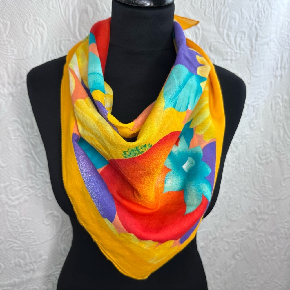 Honey Vintage Floral Cotton Scarf - Picture 4 of 6